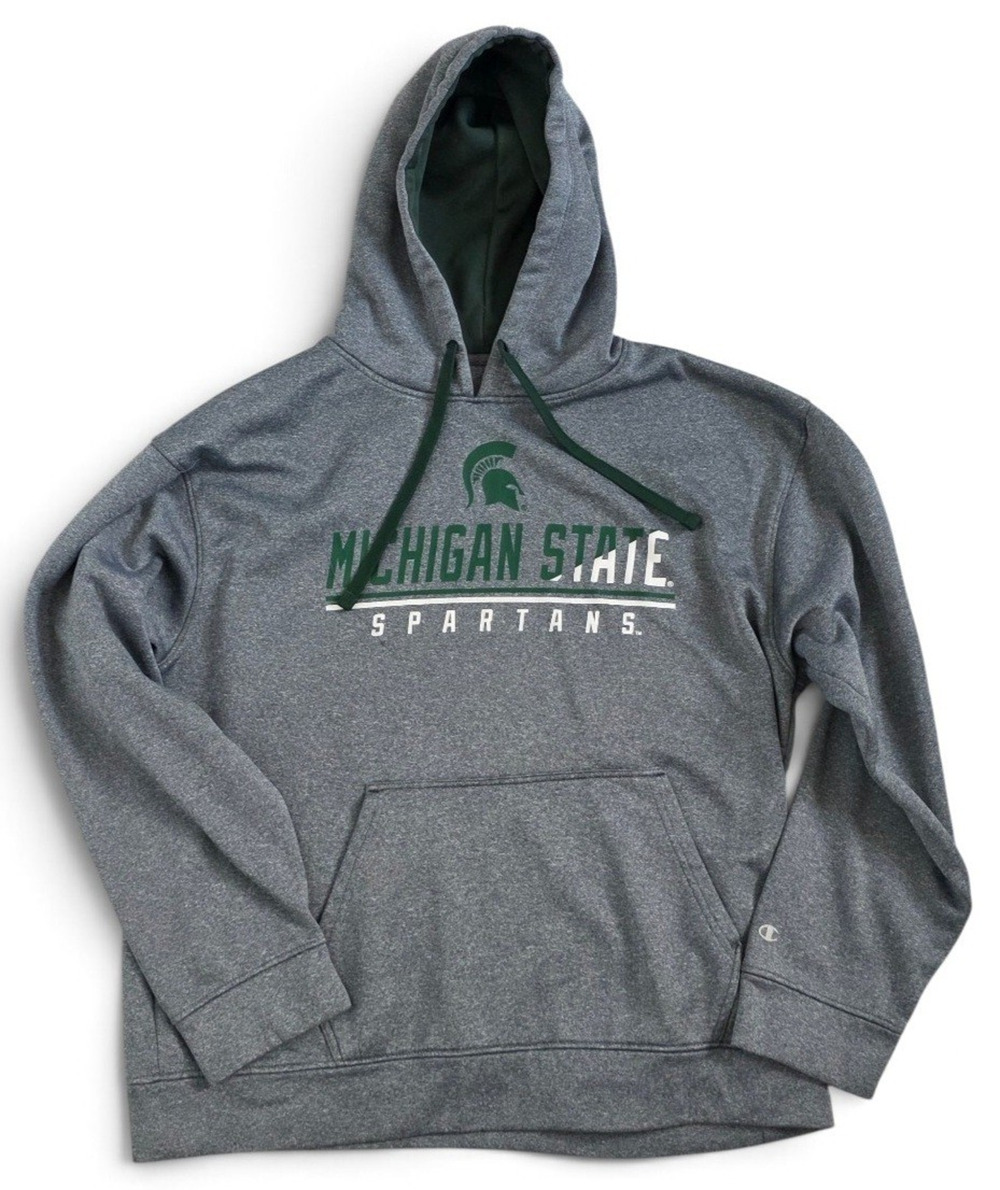 Champion Michigan State Spartans Pullover Hoodie Sweatshirt, Size L, Gray/Green